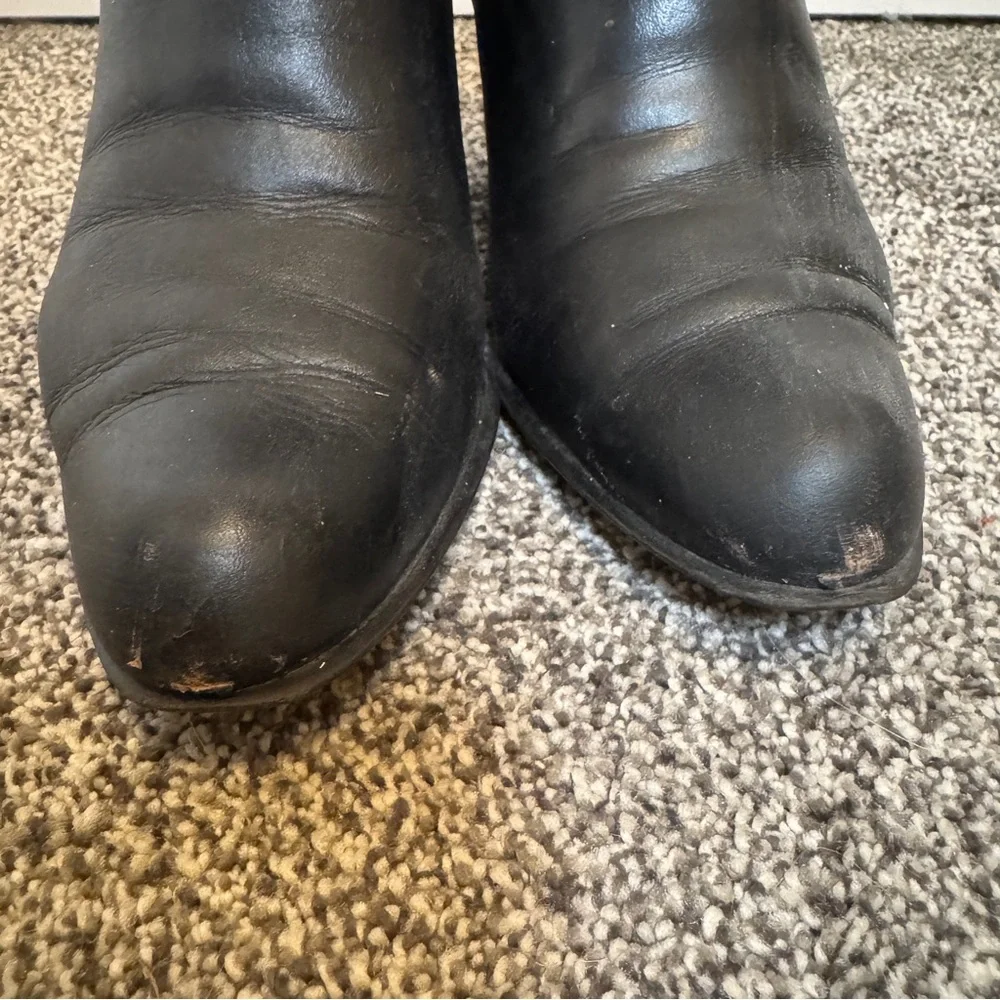 Stuart Weitzman Women’s Hipgal Leather Zip Ankle Western Booties Black Size 6.5 - Picture 4 of 10